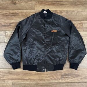 Vintage IWX Racing West Ark Satin Bomber Jacket